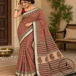 Exclusive Linen Cotton Sarees With Blouse Piece