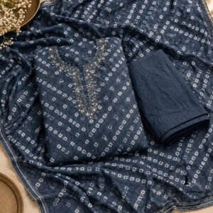 Vibrant Bandhani Embroidered Silk Suits