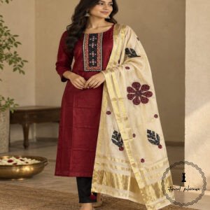 Beautiful Handcrafted Cotton Embroidered Dress Material