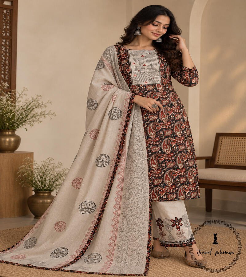 r Beautiful Handcrafted Cotton Embroidered Dress Material