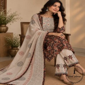 Beautiful Handcrafted Cotton Embroidered Dress Material