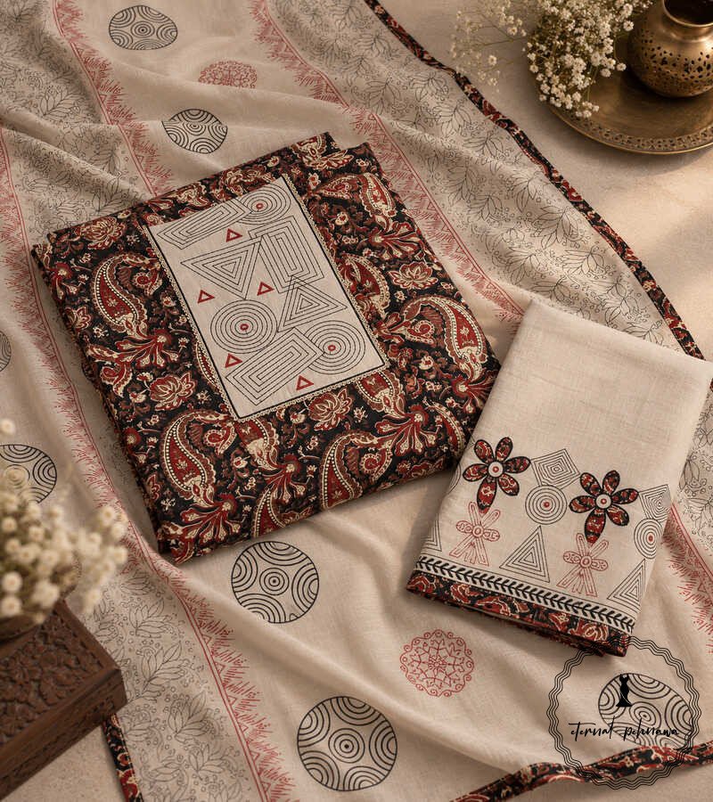t Beautiful Handcrafted Cotton Embroidered Dress Material