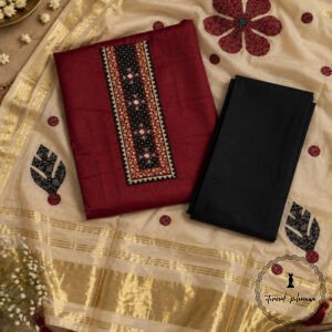 Beautiful Handcrafted Cotton Embroidered Dress Material