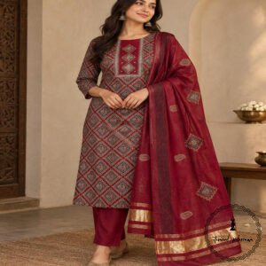 Beautiful Handcrafted Cotton Embroidered Dress Material