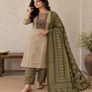Beautiful Handcrafted Cotton Embroidered Dress Material
