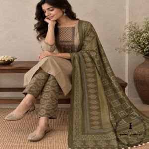 Beautiful Handcrafted Cotton Embroidered Dress Material
