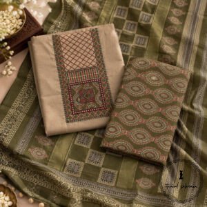 Beautiful Handcrafted Cotton Embroidered Dress Material