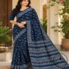 Hand Block Printed Mulmul Cotton Printed Saree