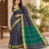 Bengal Plain Linen Cotton Bordered Saree