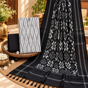 Double Ikkat Cotton Dress with Beautiful Colours and Designs