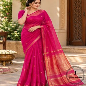 Traditional Pure Maheshwari Handwoven Double Tone Saree