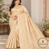 Pure Tussar Silk Saree with Alfi Tilfy Border & Jamdani Pallu