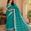 Bengal Plain Linen Cotton Bordered Saree