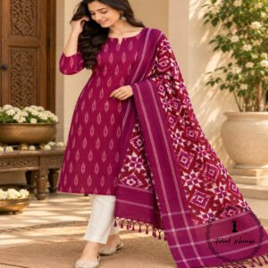Handwoven Double Ikkat Cotton Dress Material