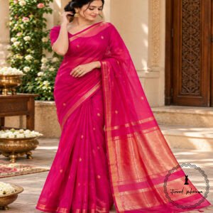 Traditional Pure Maheshwari Handwoven Double Tone Saree