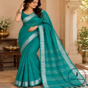 Bengal Plain Linen Cotton Bordered Saree