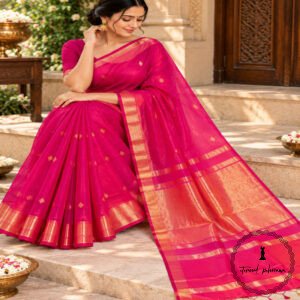 Traditional Pure Maheshwari Handwoven Double Tone Saree