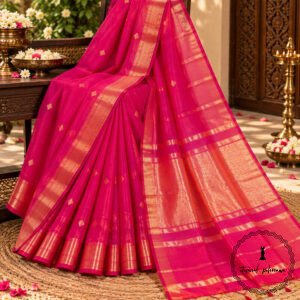 Traditional Pure Maheshwari Handwoven Double Tone Saree
