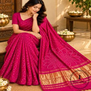 Beautiful Bandhani Modal Silk Saree