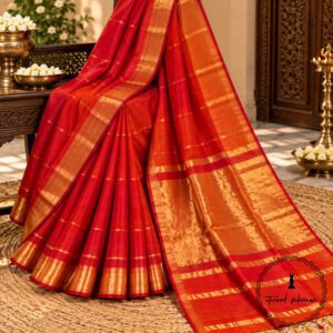 Traditional Pure Maheshwari Handwoven Double Tone Saree