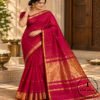 Traditional Pure Maheshwari Handwoven Double Tone Saree
