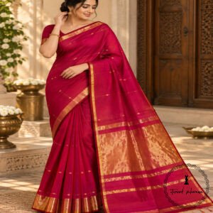 Traditional Pure Maheshwari Handwoven Double Tone Saree