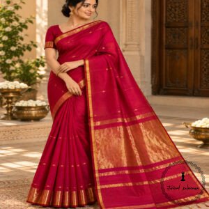 Traditional Pure Maheshwari Handwoven Double Tone Saree