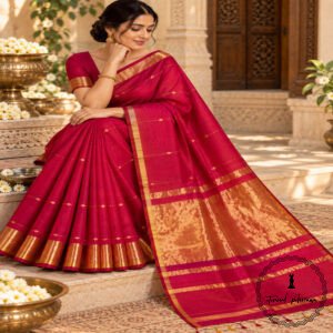 Traditional Pure Maheshwari Handwoven Double Tone Saree
