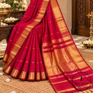 Traditional Pure Maheshwari Handwoven Double Tone Saree