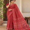 Hand Block Printed Mulmul Cotton Printed Saree
