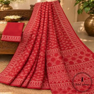 Hand Block Printed Mulmul Cotton Printed Saree